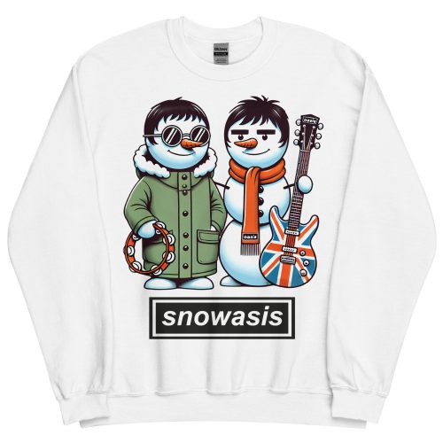 Snowasis Oasis Christmas Jumper Liam & Noel Gallagher Snowmen - White