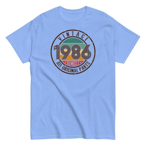 Vintage 1986 All Original Parts T-shirt 86 Birthday Tee