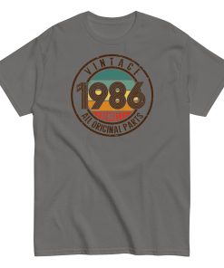 Vintage 1986 All Original Parts T-shirt 86 Birthday Tee