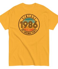 Vintage 1986 All Original Parts T-shirt 86 Birthday Tee