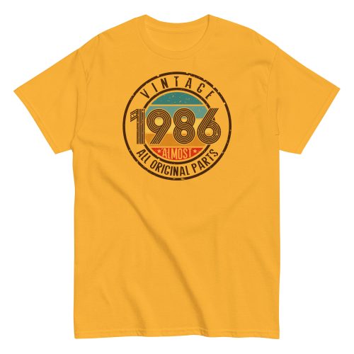 Vintage 1986 All Original Parts T-shirt 86 Birthday Tee