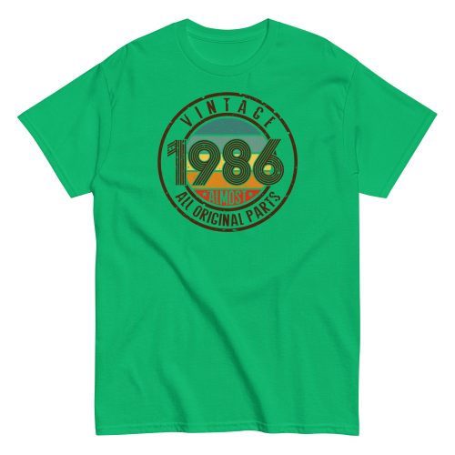 Vintage 1986 All Original Parts T-shirt 86 Birthday Tee