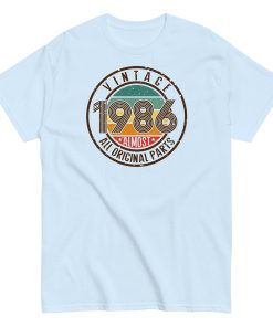 Vintage 1986 All Original Parts T-shirt 86 Birthday Tee