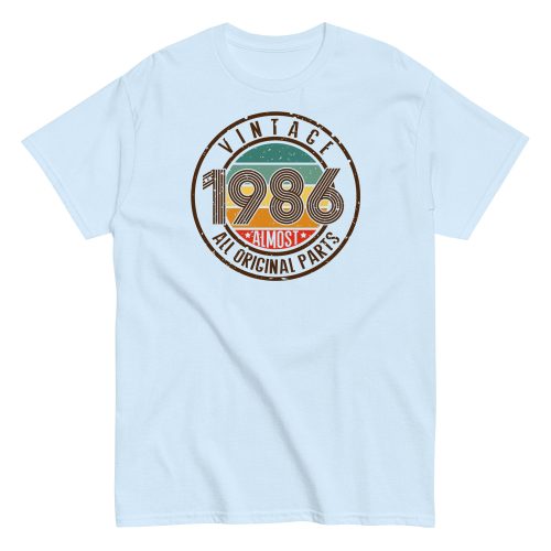Vintage 1986 All Original Parts T-shirt 86 Birthday Tee