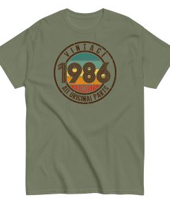 Vintage 1986 All Original Parts T-shirt 86 Birthday Tee