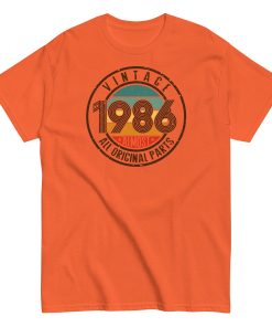 Vintage 1986 All Original Parts T-shirt 86 Birthday Tee