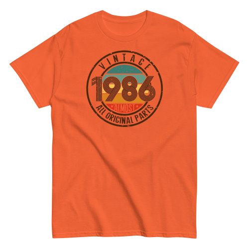 Vintage 1986 All Original Parts T-shirt 86 Birthday Tee