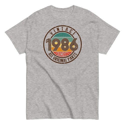 Vintage 1986 All Original Parts T-shirt 86 Birthday Tee