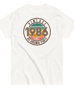 Vintage 1986 All Original Parts T-shirt 86 Birthday Tee