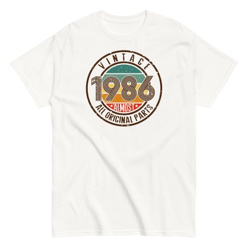 Vintage 1986 All Original Parts T-shirt 86 Birthday Tee