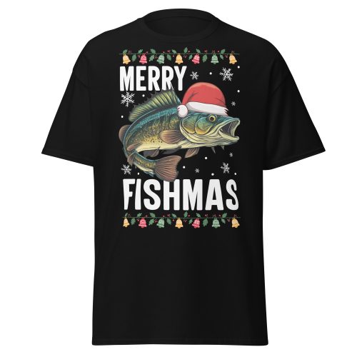 Merry Fishmas Christmas T-shirts For Men Who Fish