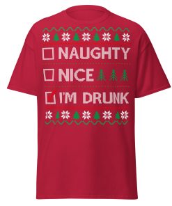 Naughty Nice Or Drunk Funny Christmas T-shirts