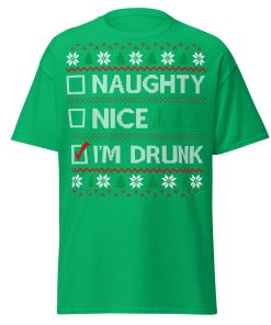 Naughty Nice Or Drunk Funny Christmas T-shirts