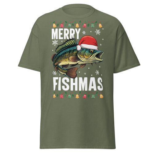 Merry Fishmas Christmas T-shirts For Men Who Fish