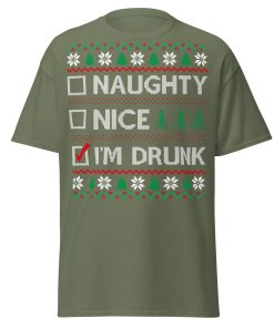 Naughty Nice Or Drunk Funny Christmas T-shirts