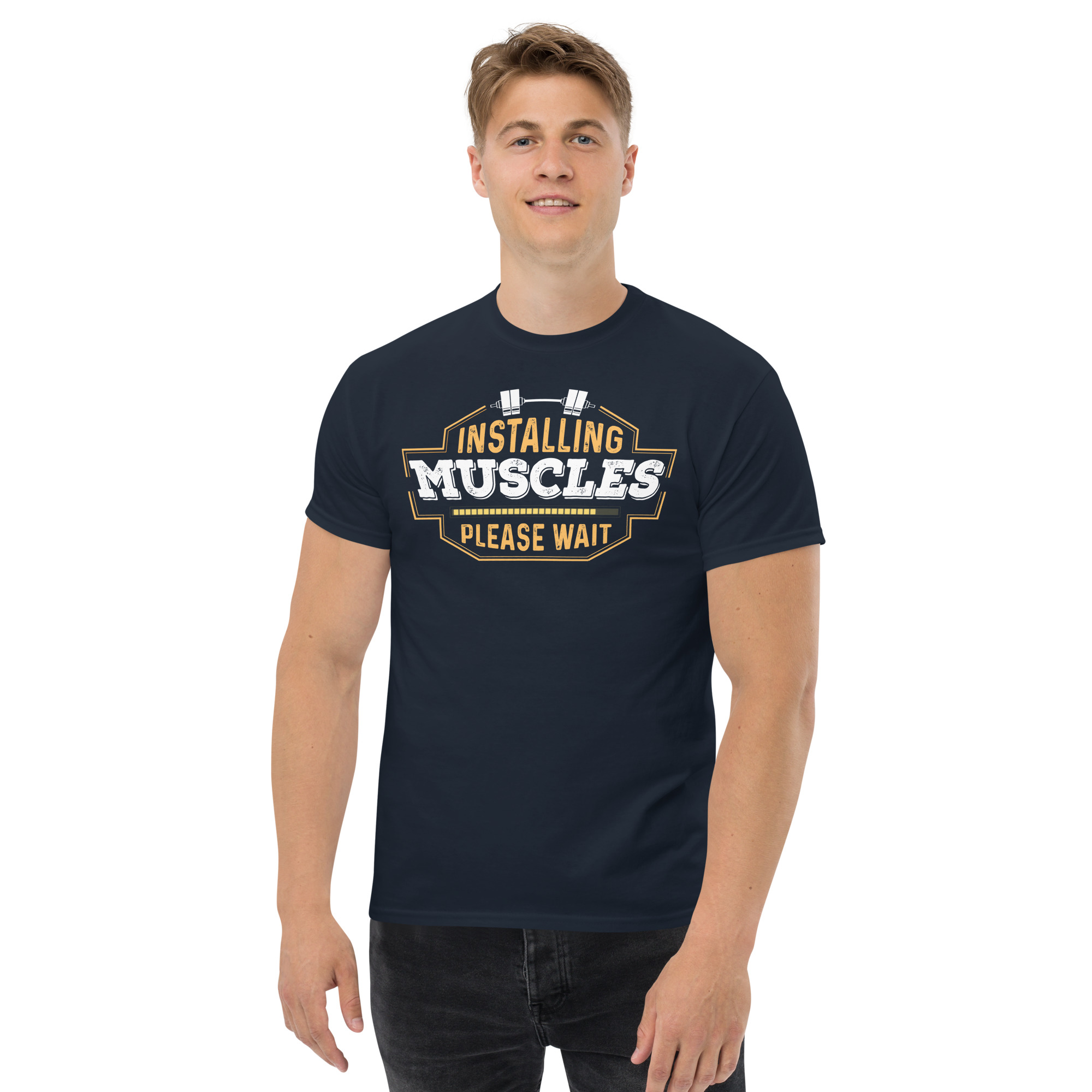 Installing Muscles Please Wait – Men’s T-shirt Gift
