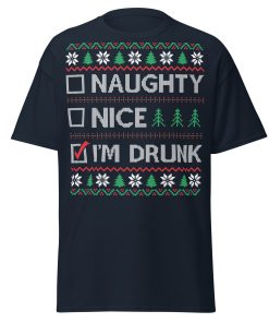 Naughty Nice Or Drunk Funny Christmas T-shirts