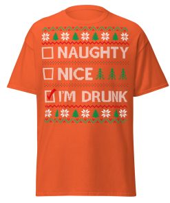Naughty Nice Or Drunk Funny Christmas T-shirts