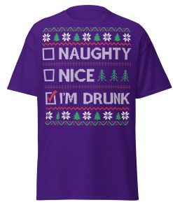 Naughty Nice Or Drunk Funny Christmas T-shirts