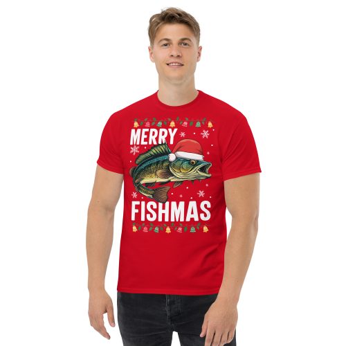 Merry Fishmas Christmas T-shirts For Men Who Fish