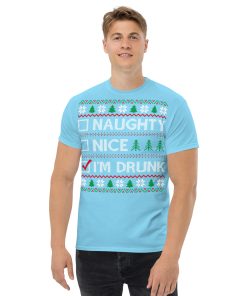 Naughty Nice Or Drunk Funny Christmas T-shirts