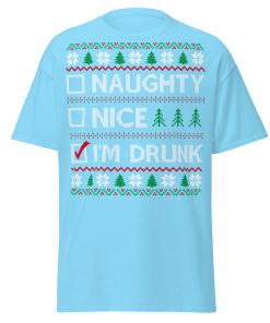 Naughty Nice Or Drunk Funny Christmas T-shirts