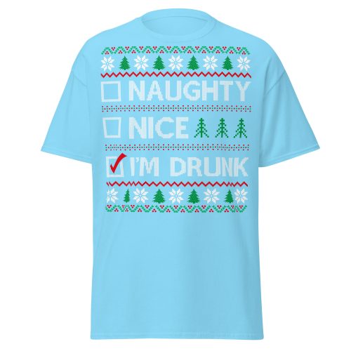 Naughty Nice Or Drunk Funny Christmas T-shirts