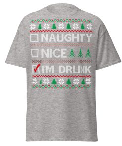 Naughty Nice Or Drunk Funny Christmas T-shirts