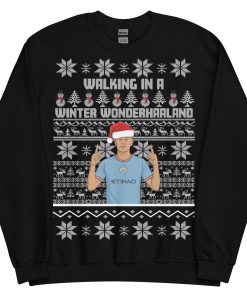 Erling Haaland Christmas Jumper Walking in a Winter Wonderhaaland