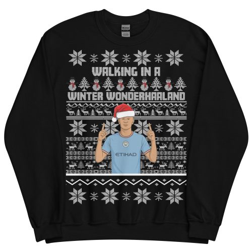 Erling Haaland Christmas Jumper Walking in a Winter Wonderhaaland