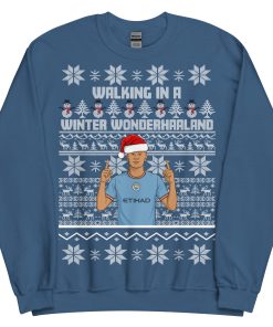 Erling Haaland Christmas Jumper Walking in a Winter Wonderhaaland