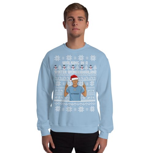 Erling Haaland Christmas Jumper Walking in a Winter Wonderhaaland