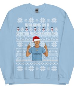 Erling Haaland Christmas Jumper Walking in a Winter Wonderhaaland