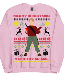 Home Alone Christmas Jumper Merry Christmas Ya Filthy AnimalĀ - Pink