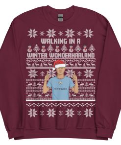 Erling Haaland Christmas Jumper Walking in a Winter Wonderhaaland