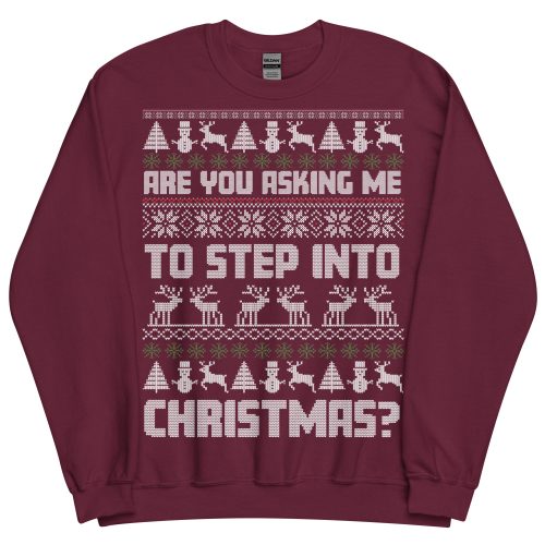 Are You Asking Me To Step Into Christmas Jumper Gavin & Stacey - Maroon