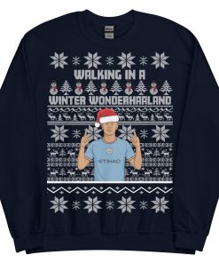 Erling Haaland Christmas Jumper Walking in a Winter Wonderhaaland