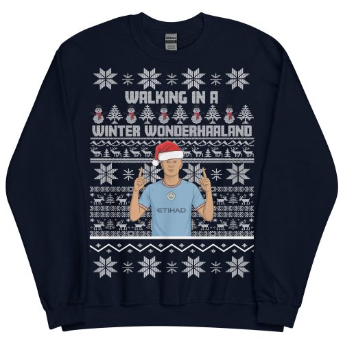 Erling Haaland Christmas Jumper Walking in a Winter Wonderhaaland