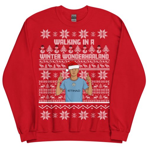 Erling Haaland Christmas Jumper Walking in a Winter Wonderhaaland