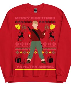 Home Alone Christmas Jumper Merry Christmas Ya Filthy AnimalĀ - Red