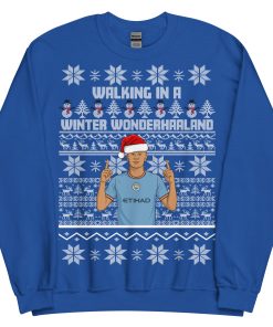 Erling Haaland Christmas Jumper Walking in a Winter Wonderhaaland
