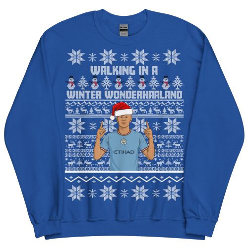 Erling Haaland Christmas Jumper Walking in a Winter Wonderhaaland