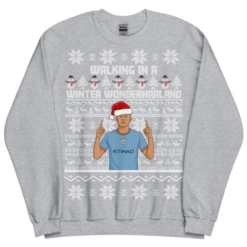 Erling Haaland Christmas Jumper Walking in a Winter Wonderhaaland