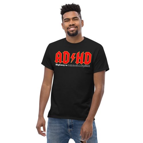 ADHD T-shirt Look A Squirrel Funny ADHD ACDC style t-shirt