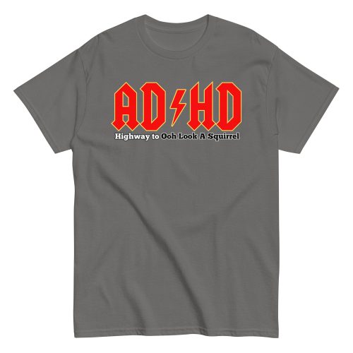 ADHD T-shirt Look A Squirrel Funny ADHD ACDC style t-shirt