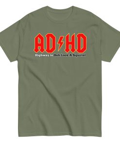 ADHD T-shirt Look A Squirrel Funny ADHD ACDC style t-shirt