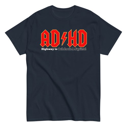 ADHD T-shirt Look A Squirrel Funny ADHD ACDC style t-shirt
