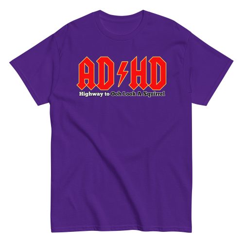 ADHD T-shirt Look A Squirrel Funny ADHD ACDC style t-shirt
