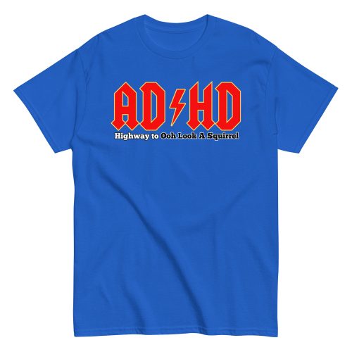 ADHD T-shirt Look A Squirrel Funny ADHD ACDC style t-shirt