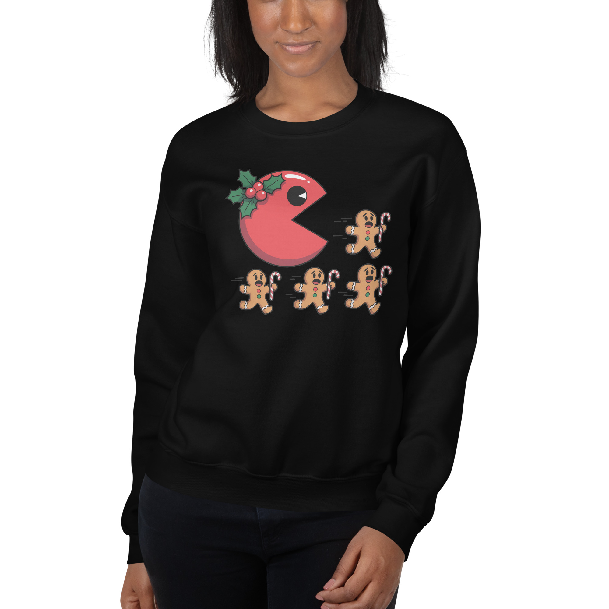 Pac Man Gingerbread Man Christmas Jumper